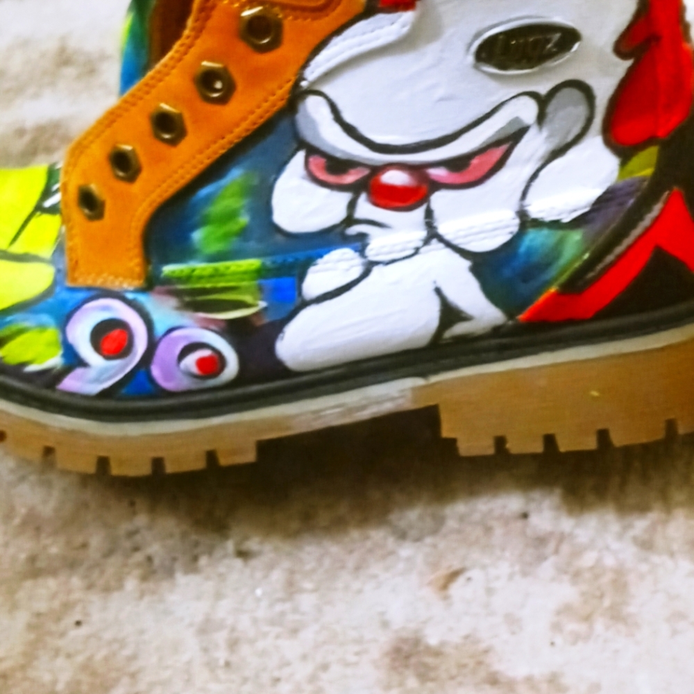custom hand painted womens boots size 9